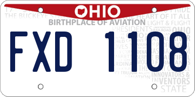 OH license plate FXD1108