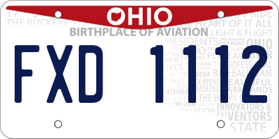 OH license plate FXD1112