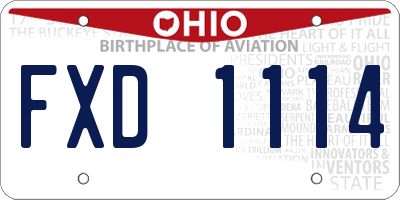 OH license plate FXD1114