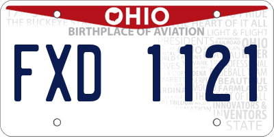 OH license plate FXD1121