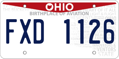 OH license plate FXD1126