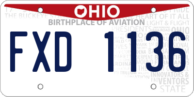 OH license plate FXD1136