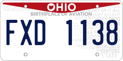 OH license plate FXD1138