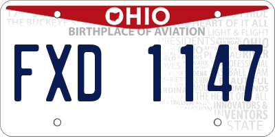 OH license plate FXD1147