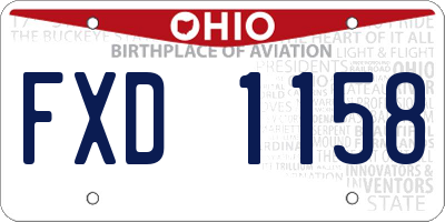 OH license plate FXD1158