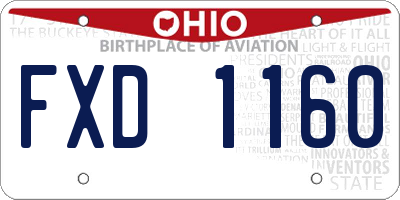 OH license plate FXD1160