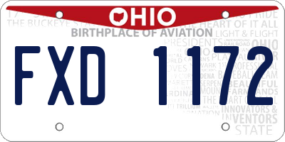 OH license plate FXD1172