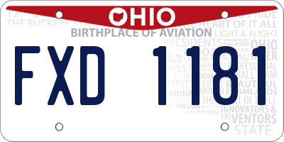 OH license plate FXD1181