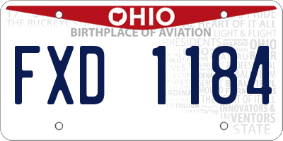 OH license plate FXD1184