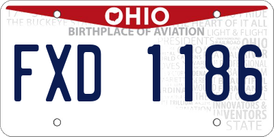 OH license plate FXD1186