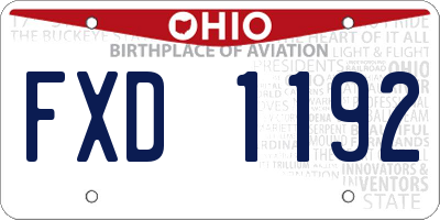 OH license plate FXD1192