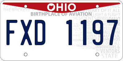 OH license plate FXD1197