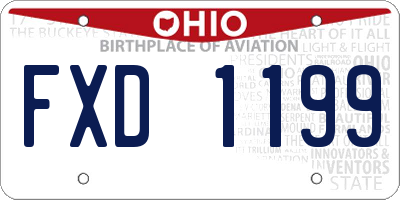 OH license plate FXD1199