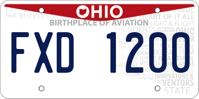 OH license plate FXD1200