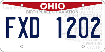 OH license plate FXD1202
