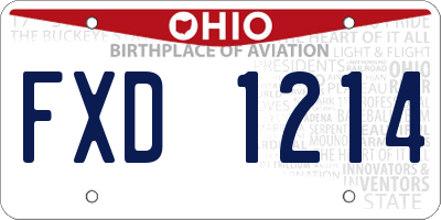 OH license plate FXD1214