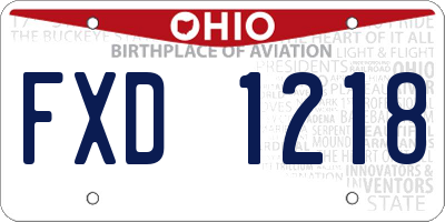 OH license plate FXD1218