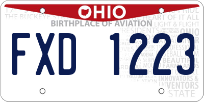 OH license plate FXD1223