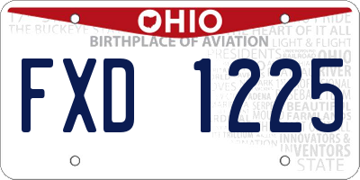 OH license plate FXD1225