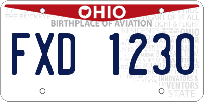 OH license plate FXD1230