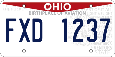 OH license plate FXD1237