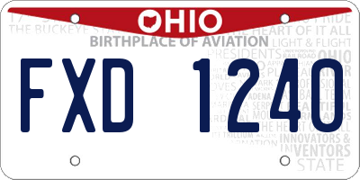 OH license plate FXD1240
