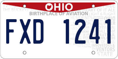 OH license plate FXD1241