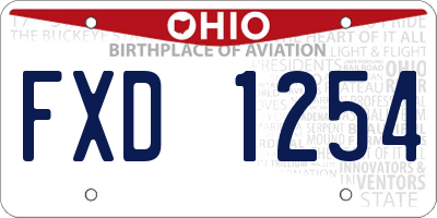 OH license plate FXD1254