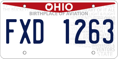 OH license plate FXD1263