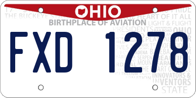 OH license plate FXD1278