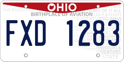 OH license plate FXD1283