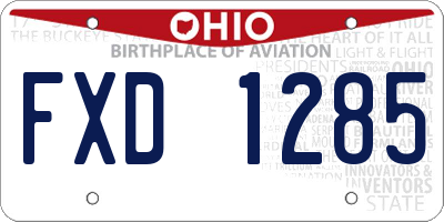 OH license plate FXD1285