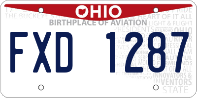 OH license plate FXD1287
