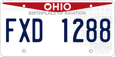 OH license plate FXD1288