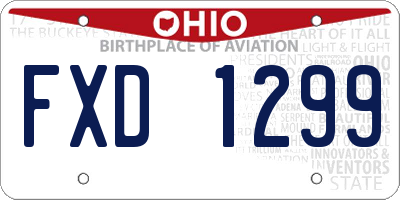 OH license plate FXD1299