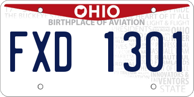 OH license plate FXD1301