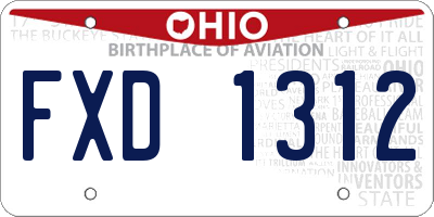 OH license plate FXD1312