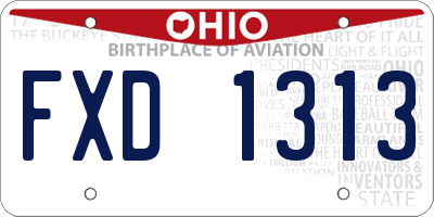 OH license plate FXD1313