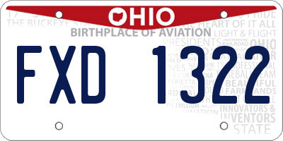 OH license plate FXD1322