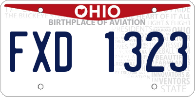 OH license plate FXD1323
