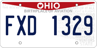 OH license plate FXD1329