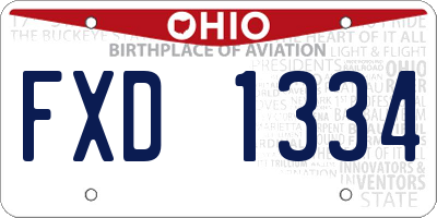 OH license plate FXD1334