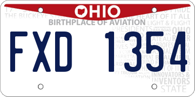 OH license plate FXD1354