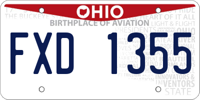 OH license plate FXD1355