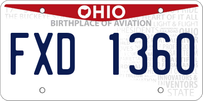 OH license plate FXD1360