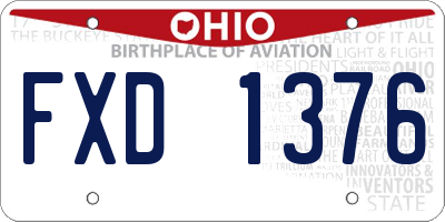 OH license plate FXD1376