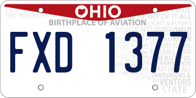 OH license plate FXD1377