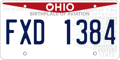 OH license plate FXD1384
