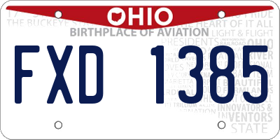 OH license plate FXD1385