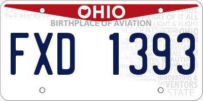 OH license plate FXD1393